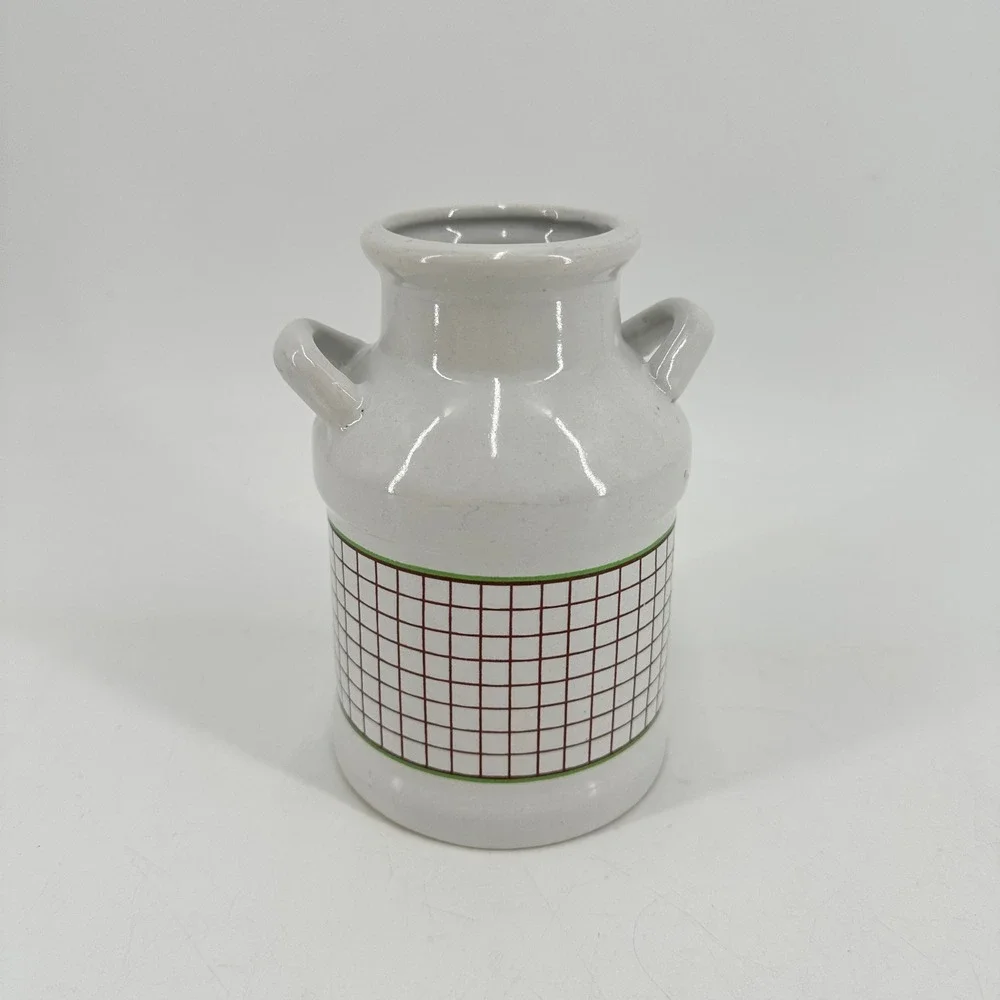 Nevco Vintage Pig Ceramic Milk Can Crock White Farmhouse‎ Decor Small Jug